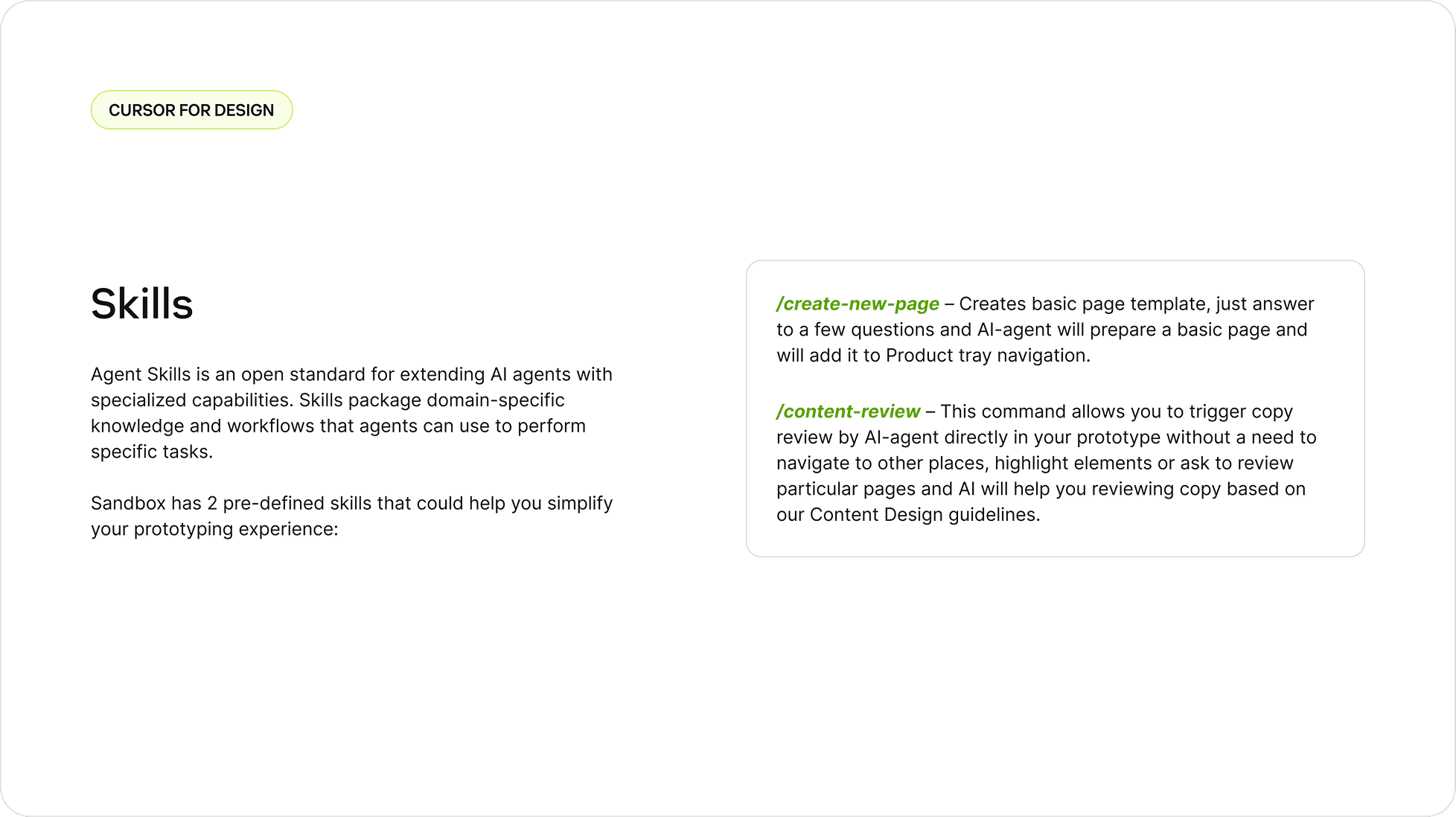 Custom sandbox skills